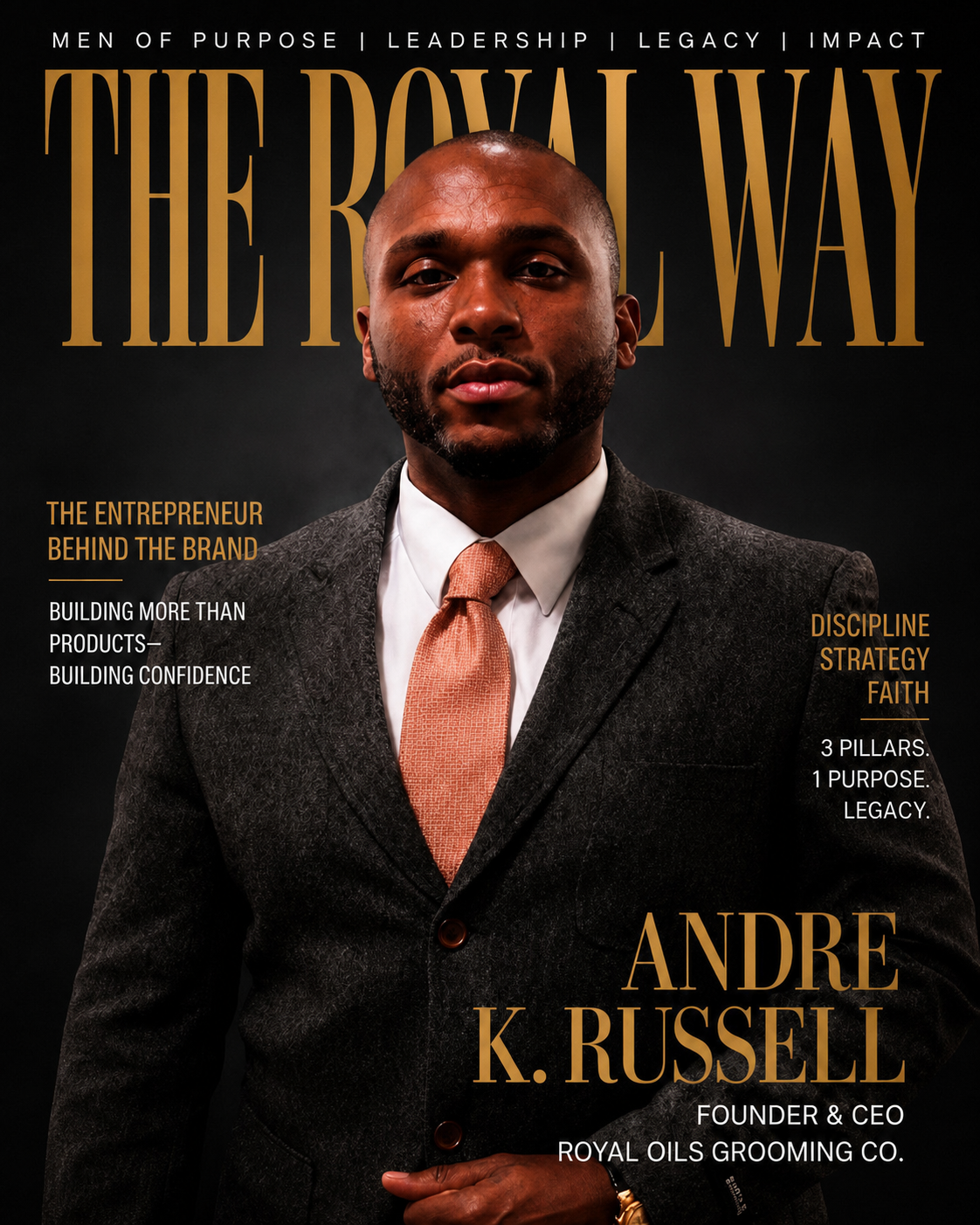 The Royal Way cover featuring Andre K. Russell, Founder and CEO of Royal Oils Grooming Co.