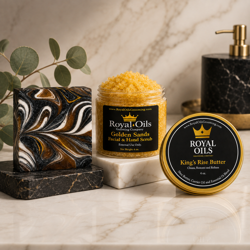 Complete Routine Kit with Golden Rise Bar, Golden Sands Scrub and Kings Rise Butter