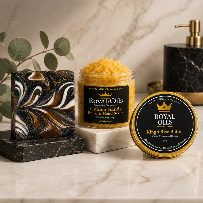 Complete Routine Kit with Golden Rise Bar, Golden Sands Scrub and Kings Rise Butter